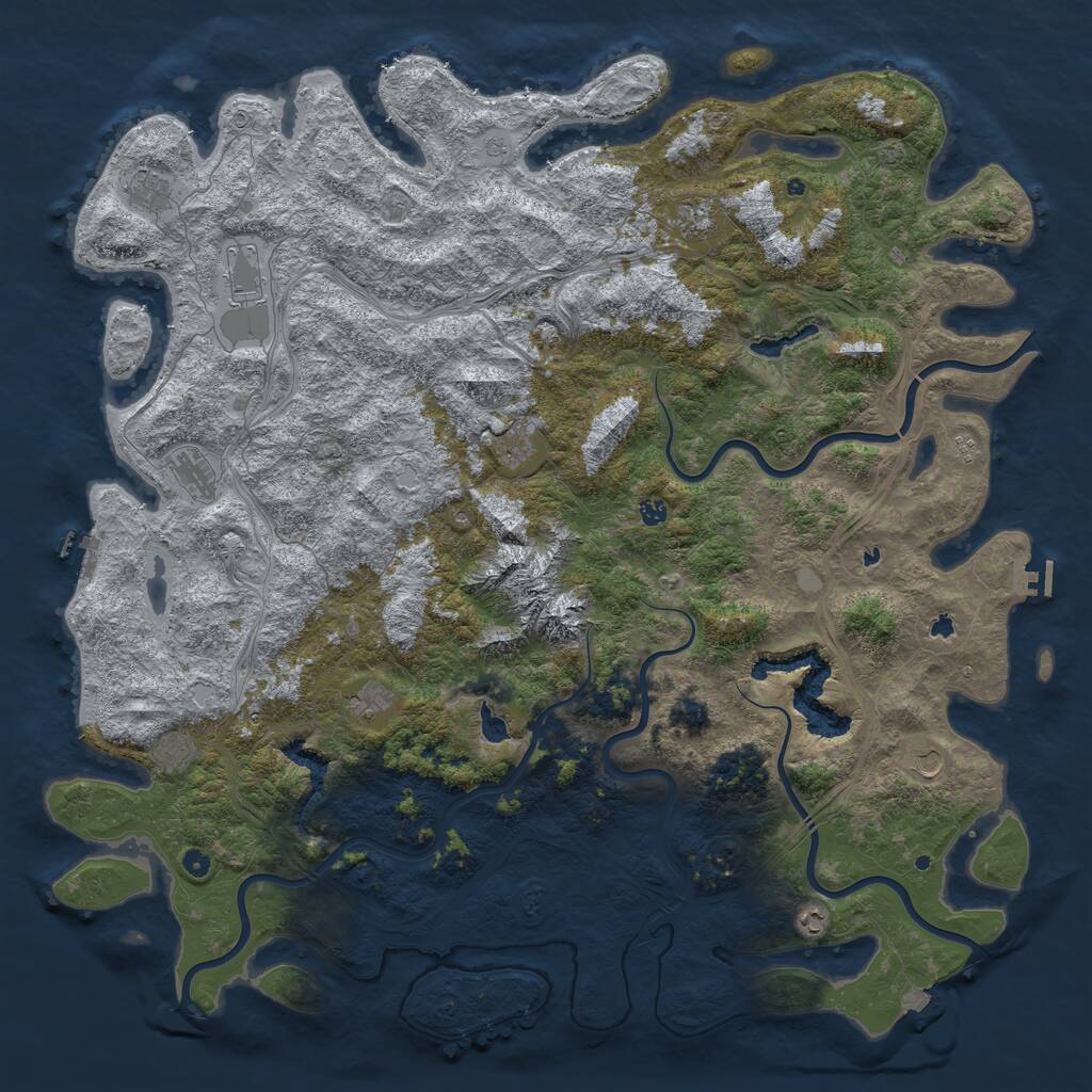 Rust Map: Procedural Map, Size: 6000, Seed: 1781913717, 17 Monuments