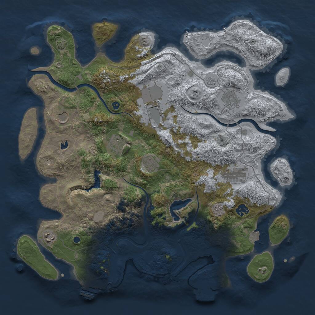 Rust Map: Procedural Map, Size: 4000, Seed: 1412347486, 15 Monuments