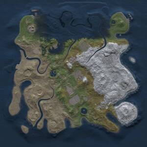 Thumbnail Rust Map: Procedural Map, Size: 3500, Seed: 1939526253, 16 Monuments