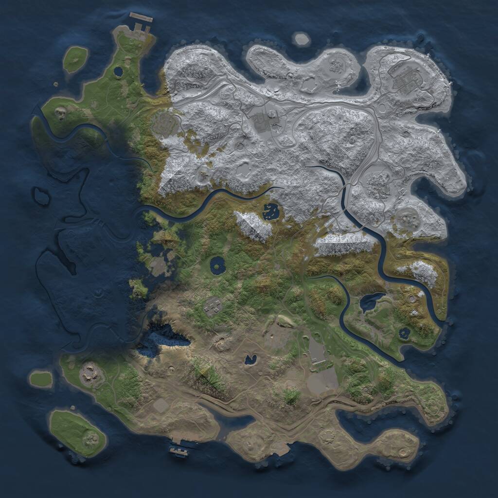 Rust Map: Procedural Map, Size: 4300, Seed: 1670969880, 16 Monuments