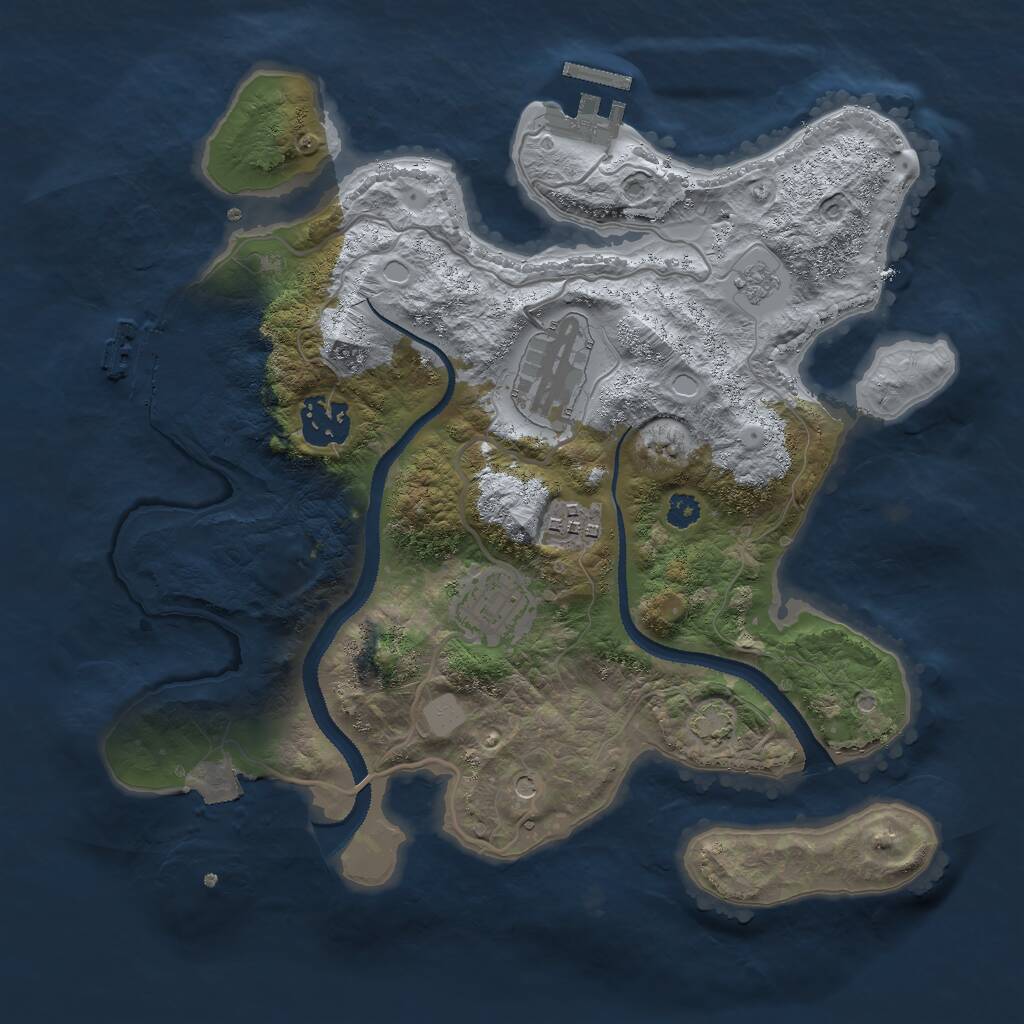 Rust Map: Procedural Map, Size: 3000, Seed: 568856080, 10 Monuments