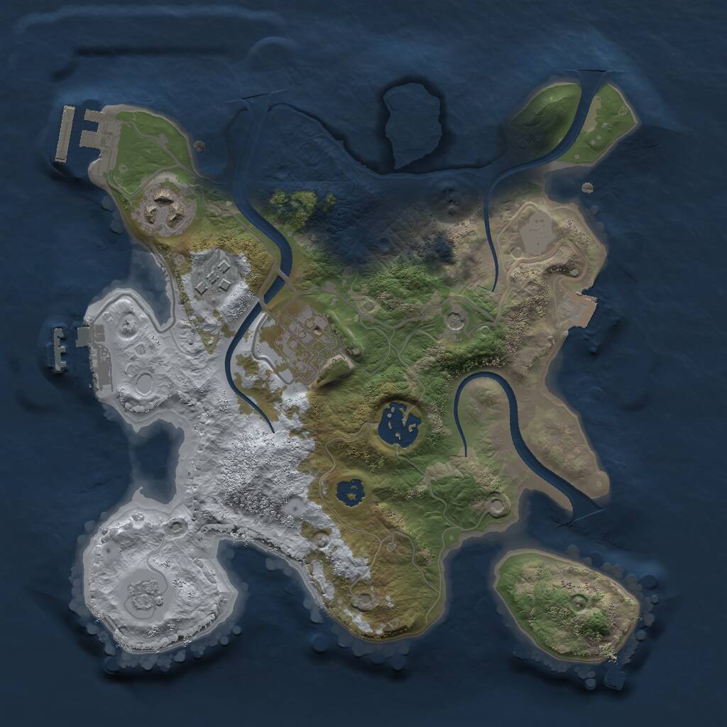Rust Map: Procedural Map, Size: 2600, Seed: 1622360538, 9 Monuments