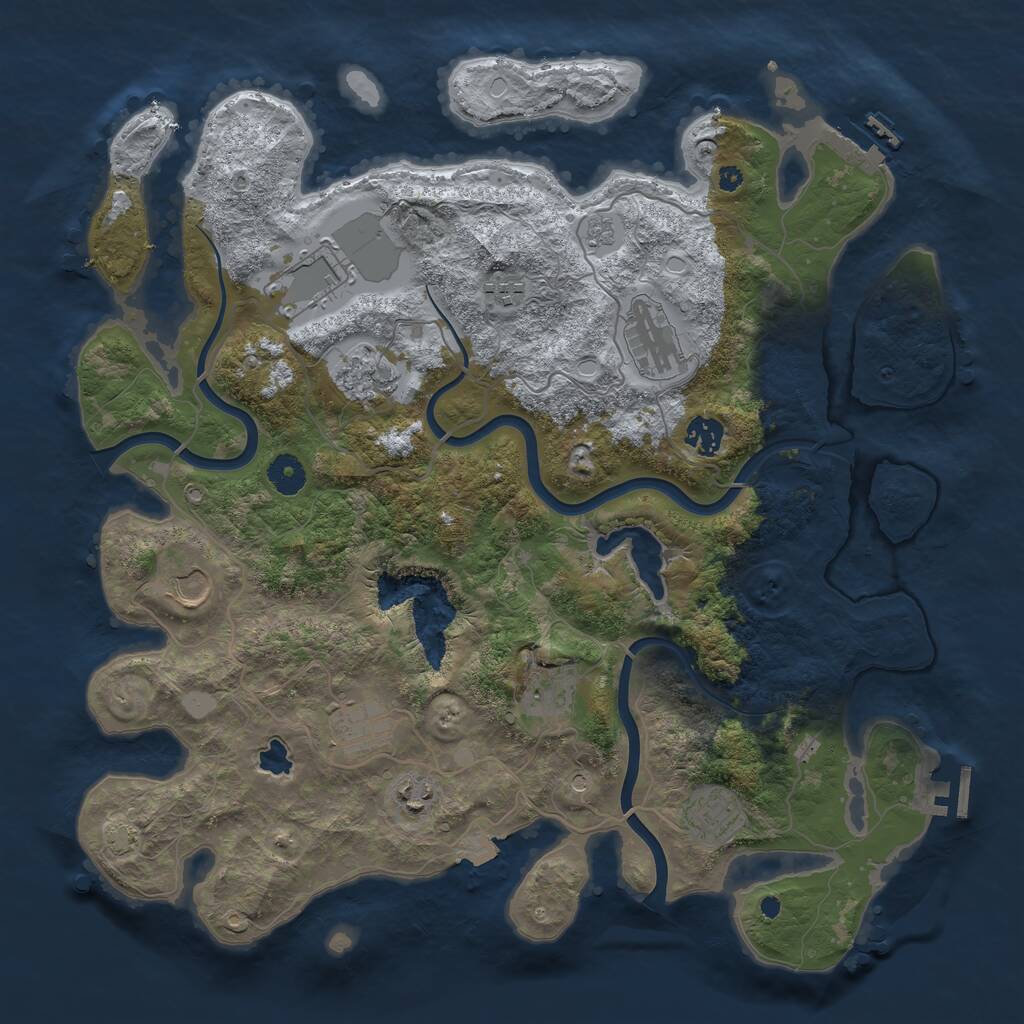 Rust Map: Procedural Map, Size: 4000, Seed: 186483736, 16 Monuments