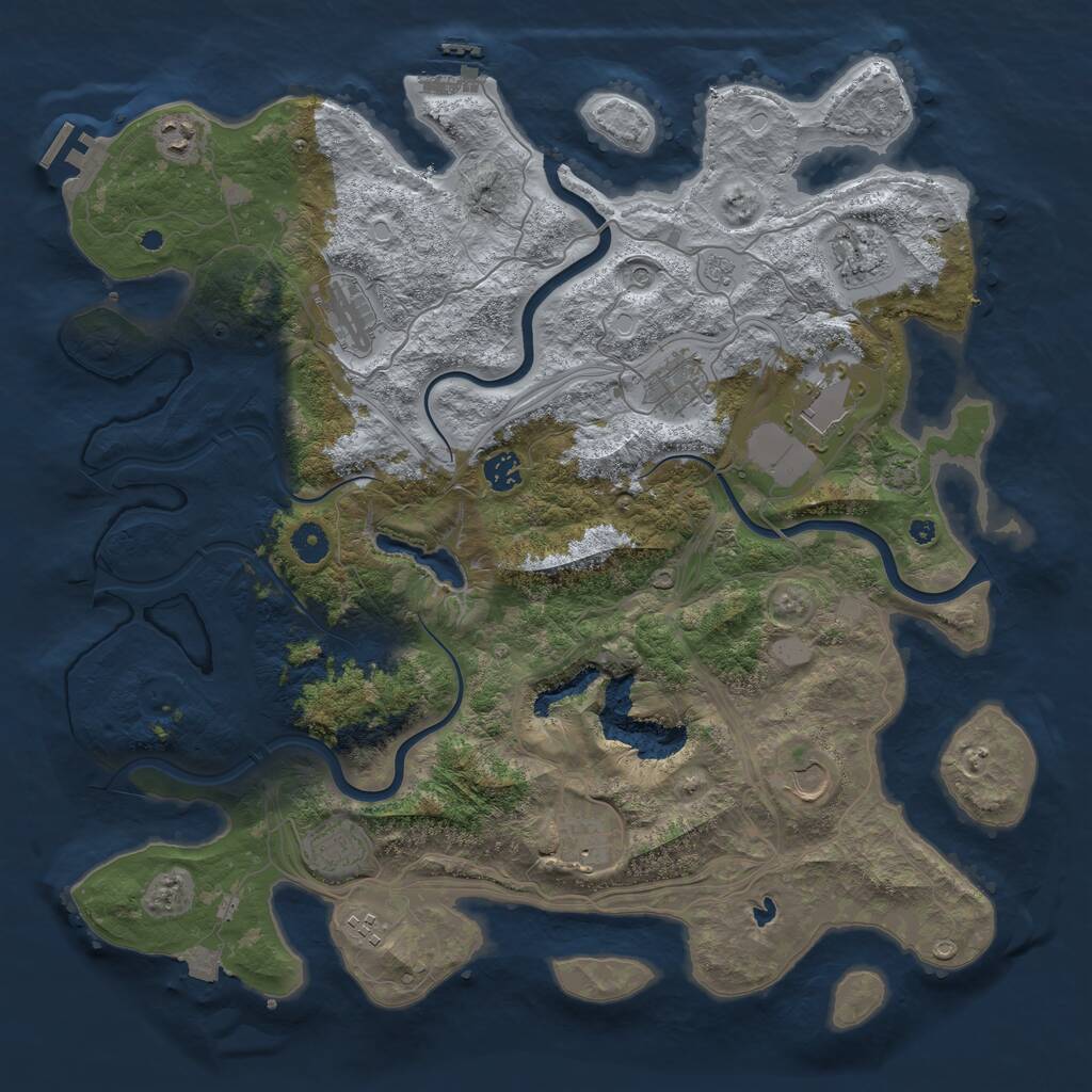 Rust Map: Procedural Map, Size: 4300, Seed: 1877153062, 16 Monuments