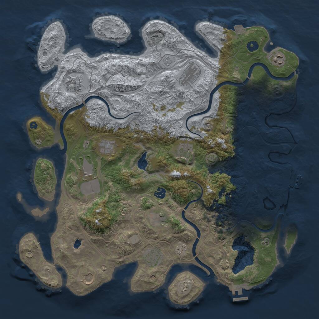 Rust Map: Procedural Map, Size: 4250, Seed: 753050391, 17 Monuments