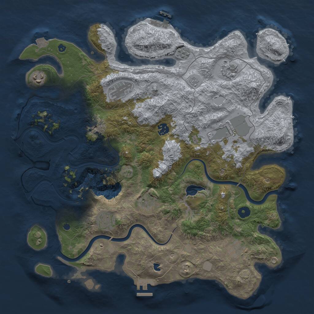 Rust Map: Procedural Map, Size: 4000, Seed: 1593581221, 15 Monuments