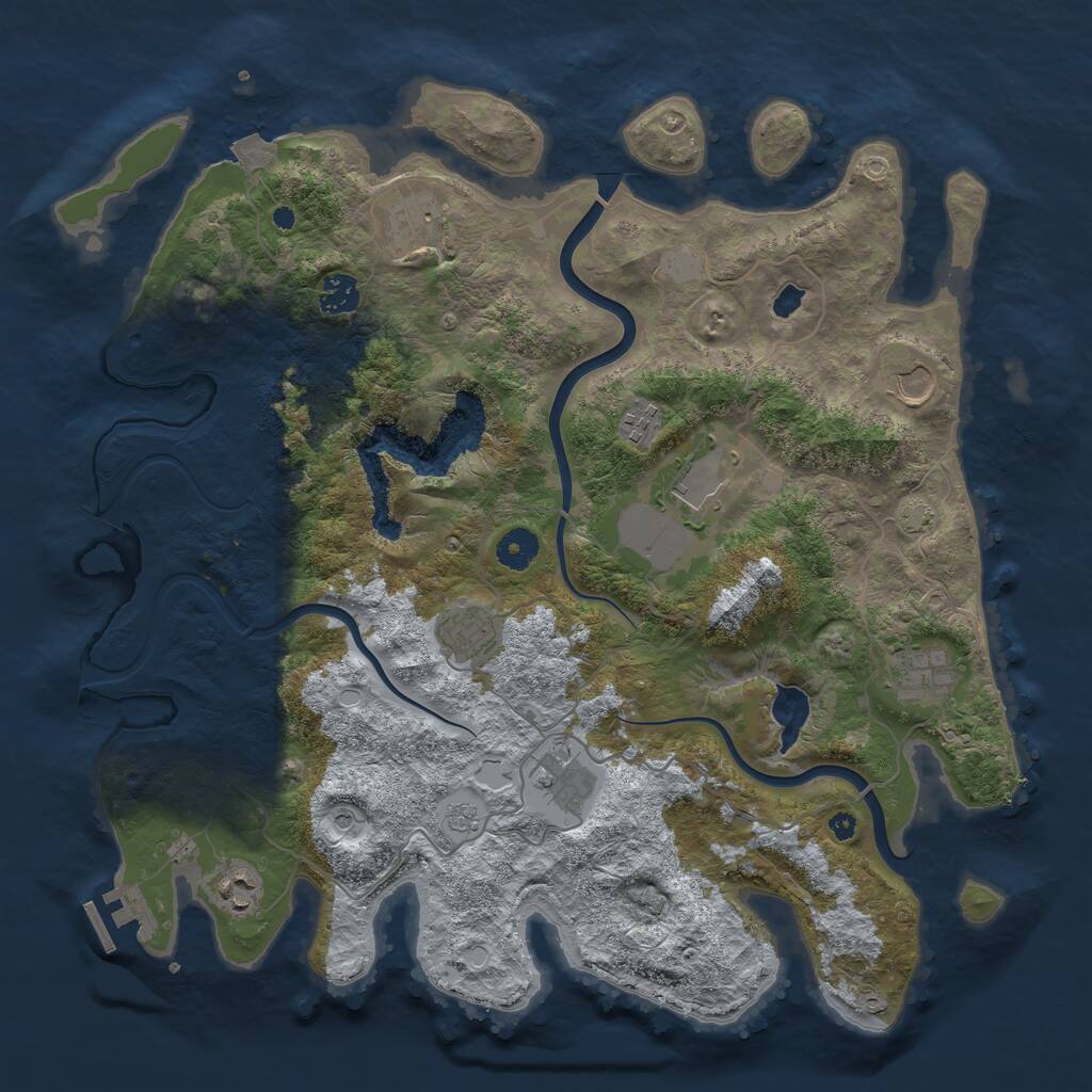 Rust Map: Procedural Map, Size: 4000, Seed: 39538005, 14 Monuments