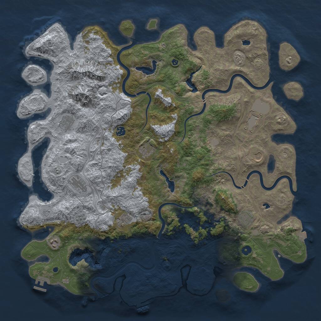 Rust Map: Procedural Map, Size: 5000, Seed: 1791401995, 16 Monuments