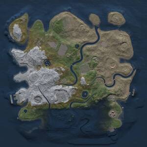 Thumbnail Rust Map: Procedural Map, Size: 3500, Seed: 1435005260, 15 Monuments
