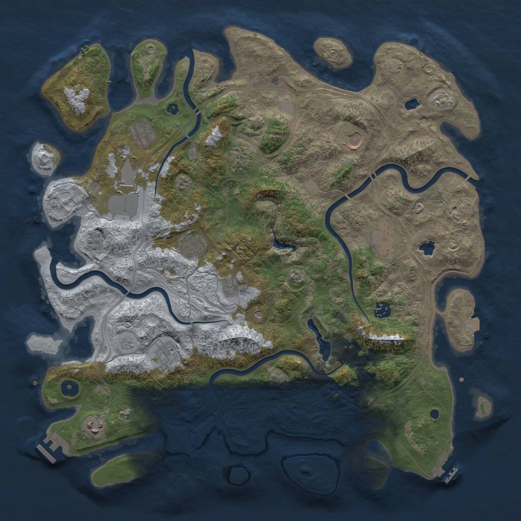 Rust Map: Procedural Map, Size: 4500, Seed: 71863620, 17 Monuments