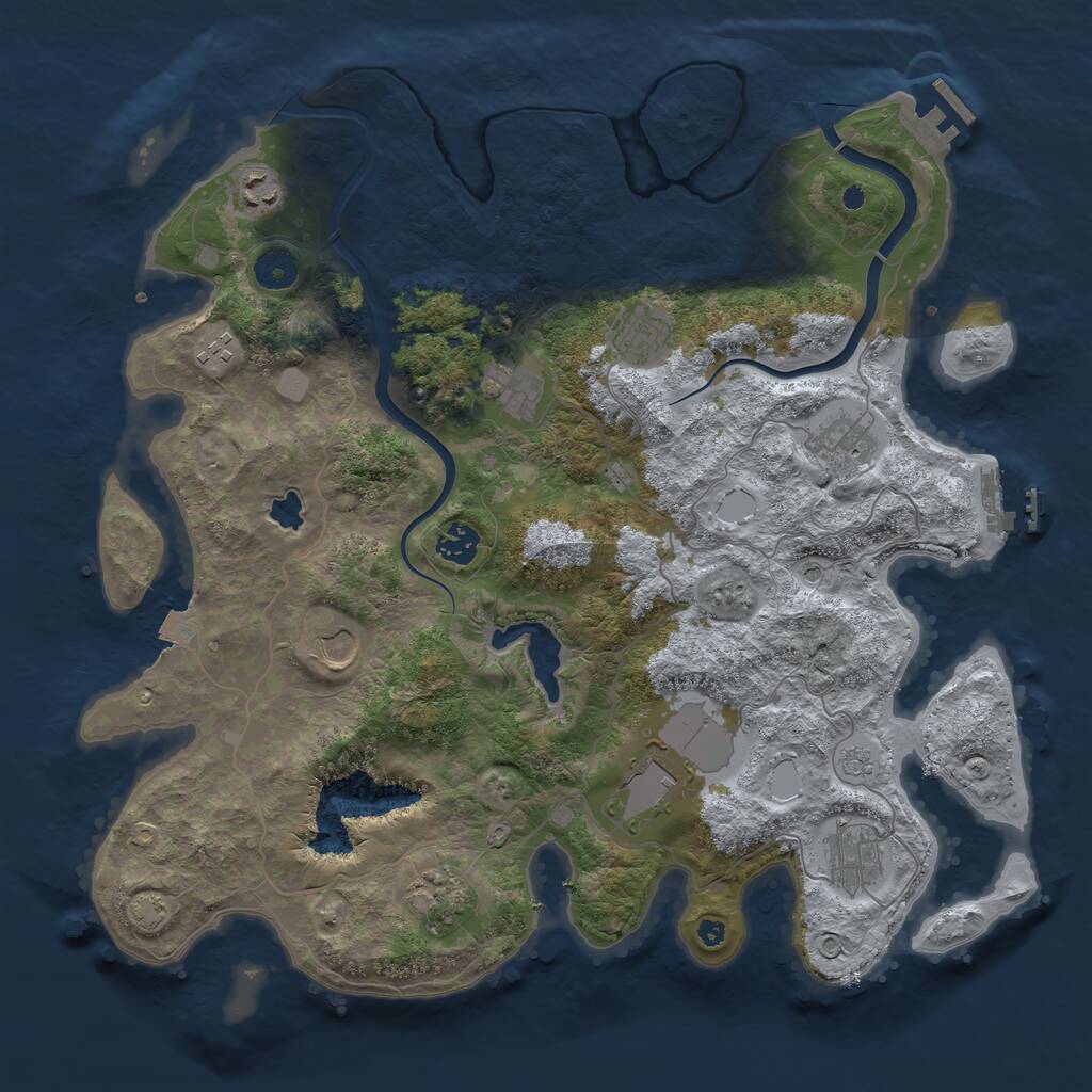 Rust Map: Procedural Map, Size: 4000, Seed: 71047031, 16 Monuments