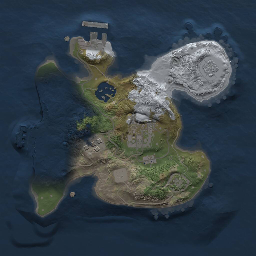 Rust Map: Procedural Map, Size: 2000, Seed: 1158421003, 8 Monuments