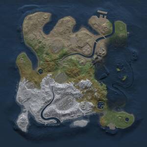 Thumbnail Rust Map: Procedural Map, Size: 3000, Seed: 19184, 13 Monuments