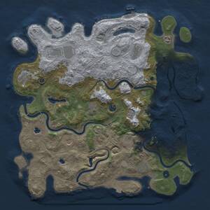 Thumbnail Rust Map: Procedural Map, Size: 4500, Seed: 87258604, 17 Monuments