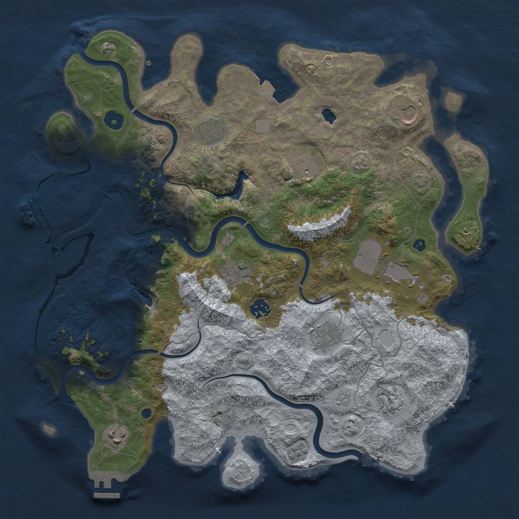 Rust Map: Procedural Map, Size: 4102, Seed: 50000, 16 Monuments