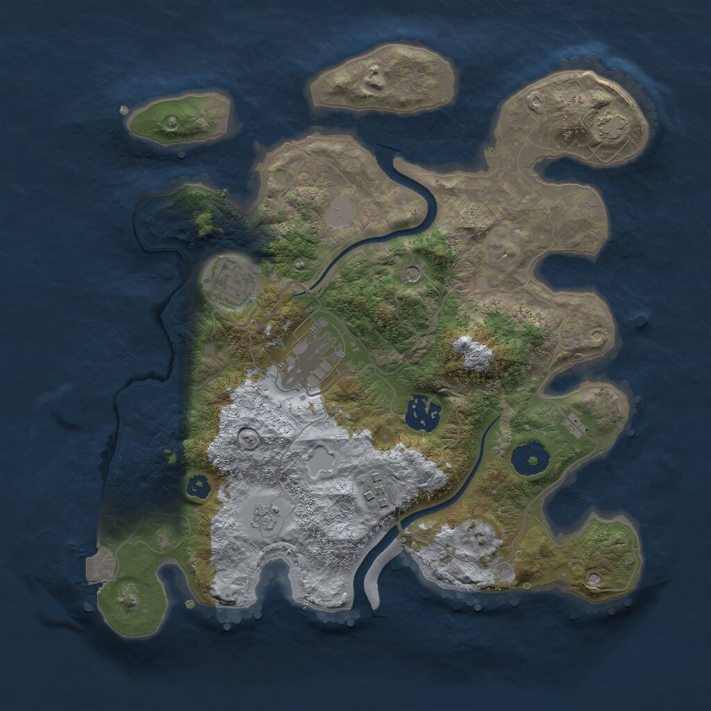 Rust Map: Procedural Map, Size: 3000, Seed: 752586670, 8 Monuments