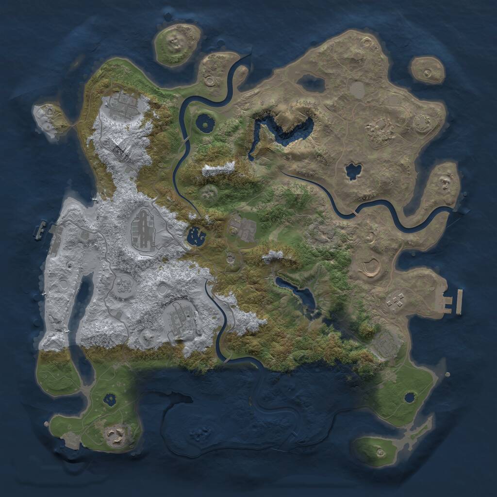 Rust Map: Procedural Map, Size: 4000, Seed: 1862380032, 16 Monuments