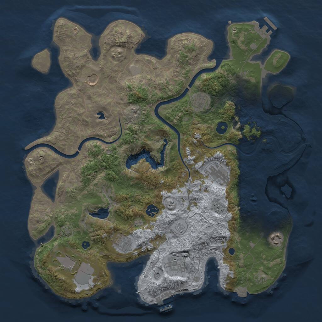 Rust Map: Procedural Map, Size: 4000, Seed: 244977056, 15 Monuments