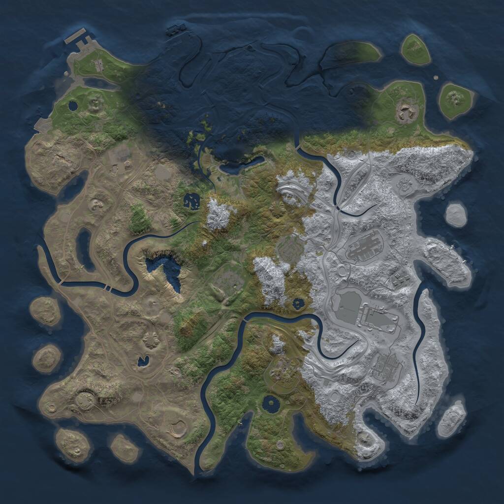 Rust Map: Procedural Map, Size: 4300, Seed: 1981916657, 17 Monuments