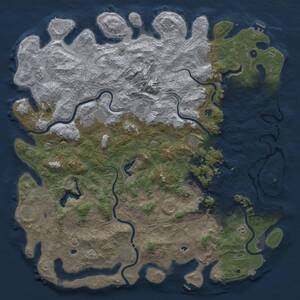 Thumbnail Rust Map: Procedural Map, Size: 6000, Seed: 17822, 17 Monuments