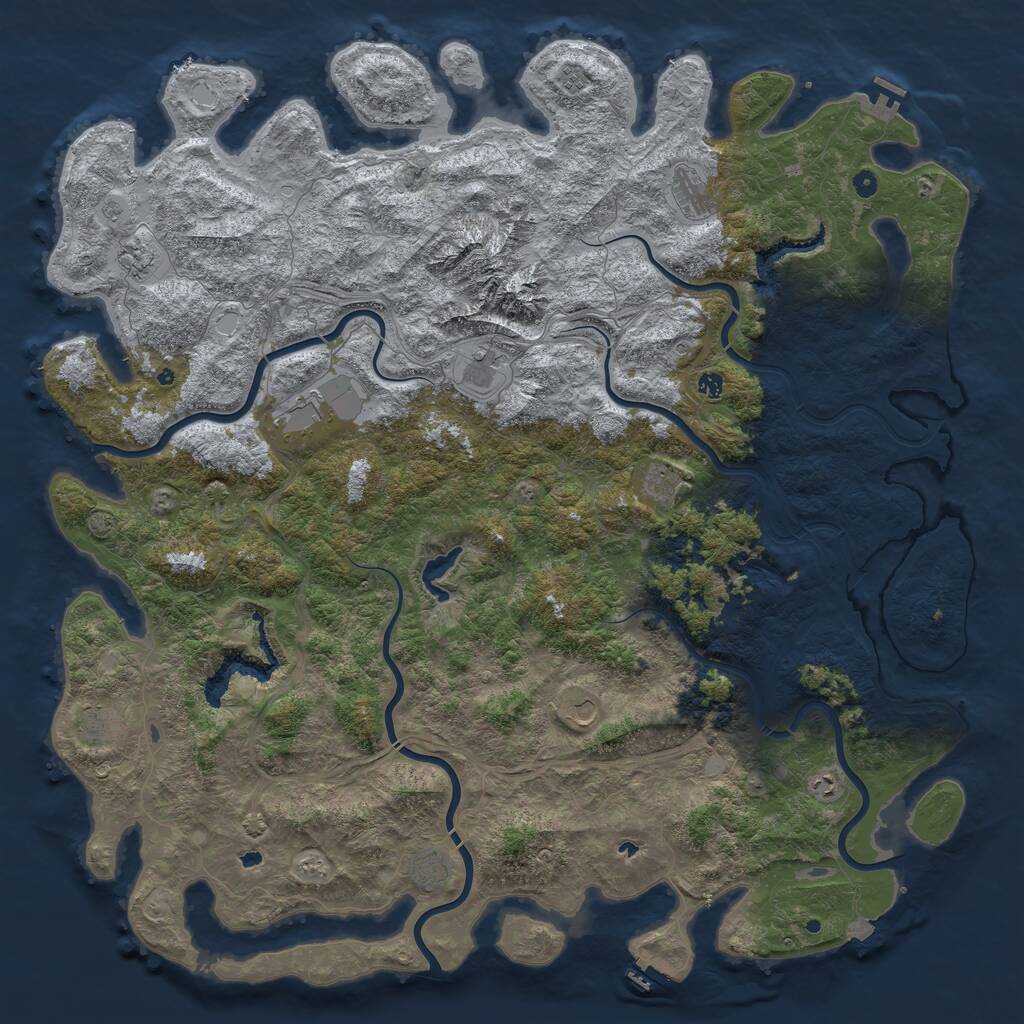 Rust Map: Procedural Map, Size: 6000, Seed: 17822, 17 Monuments