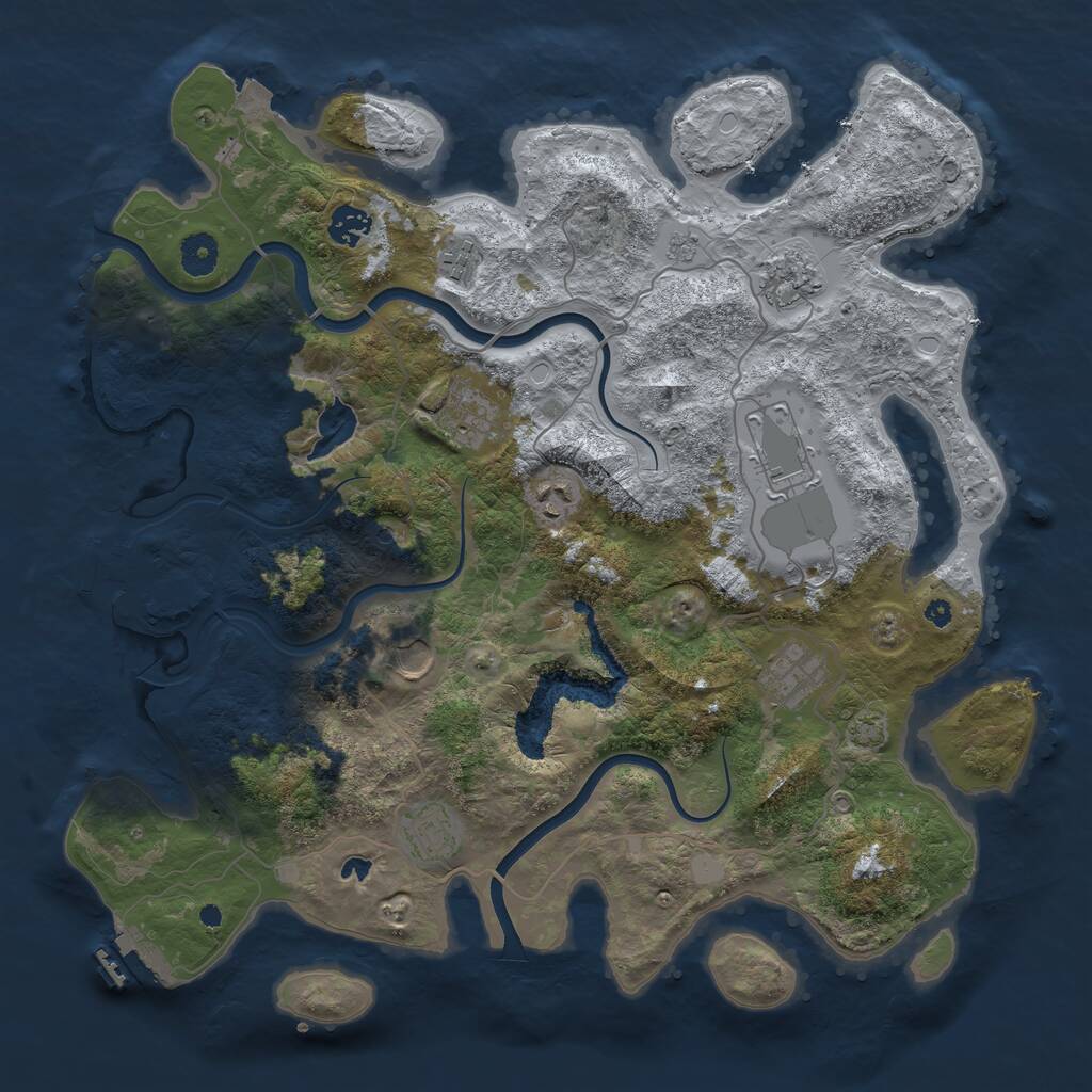 Rust Map: Procedural Map, Size: 4000, Seed: 1456596267, 15 Monuments
