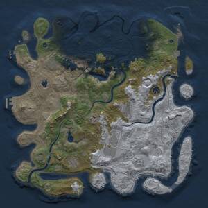 Thumbnail Rust Map: Procedural Map, Size: 4300, Seed: 1007040931, 16 Monuments