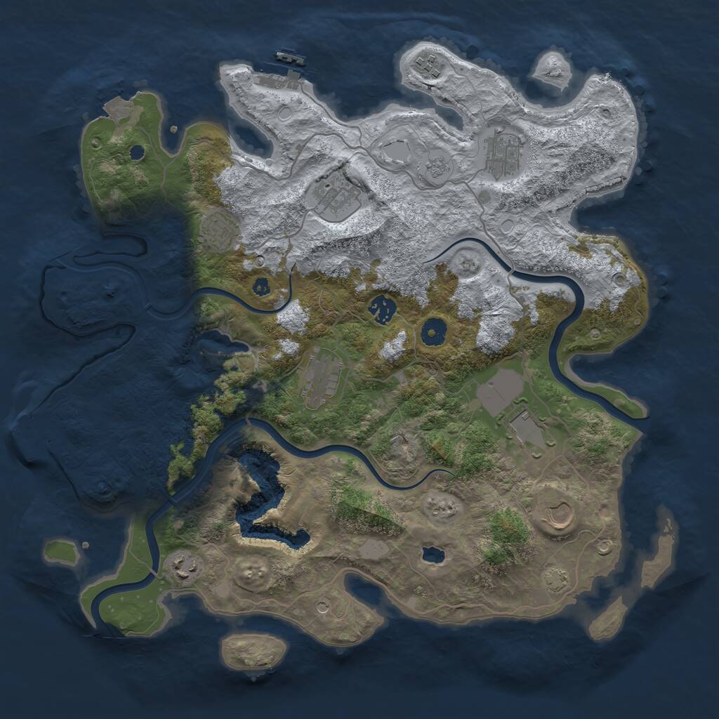 Rust Map: Procedural Map, Size: 4000, Seed: 731181861, 15 Monuments