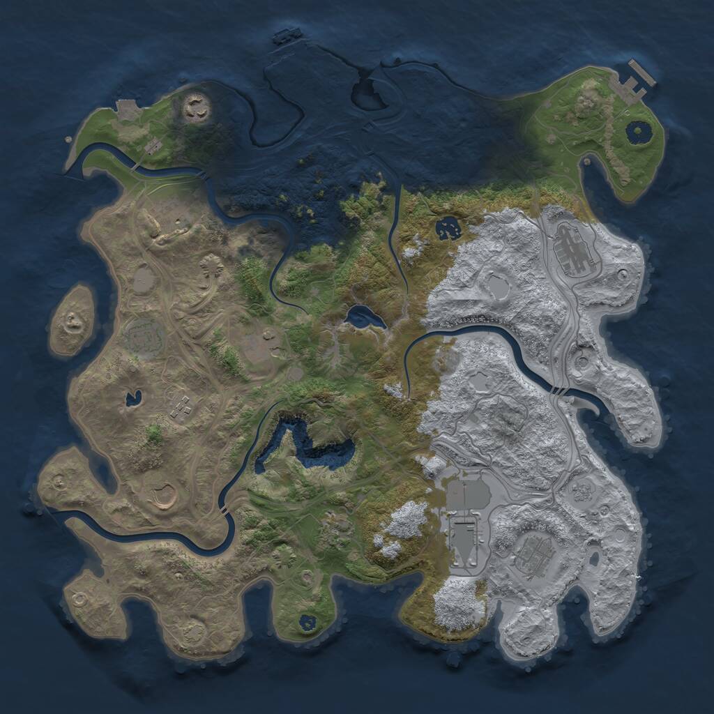 Rust Map: Procedural Map, Size: 4250, Seed: 904247837, 17 Monuments
