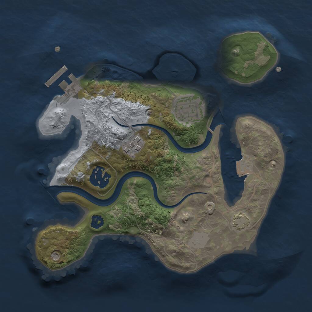 Rust Map: Procedural Map, Size: 2300, Seed: 654321, 6 Monuments