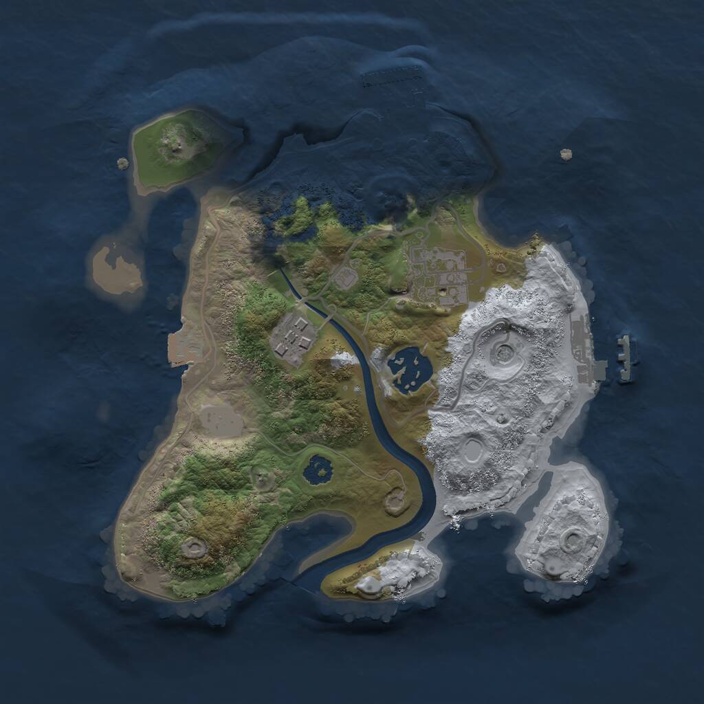 Rust Map: Procedural Map, Size: 2433, Seed: 23, 7 Monuments