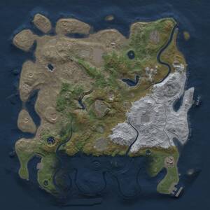 Thumbnail Rust Map: Procedural Map, Size: 4000, Seed: 1713154924, 16 Monuments
