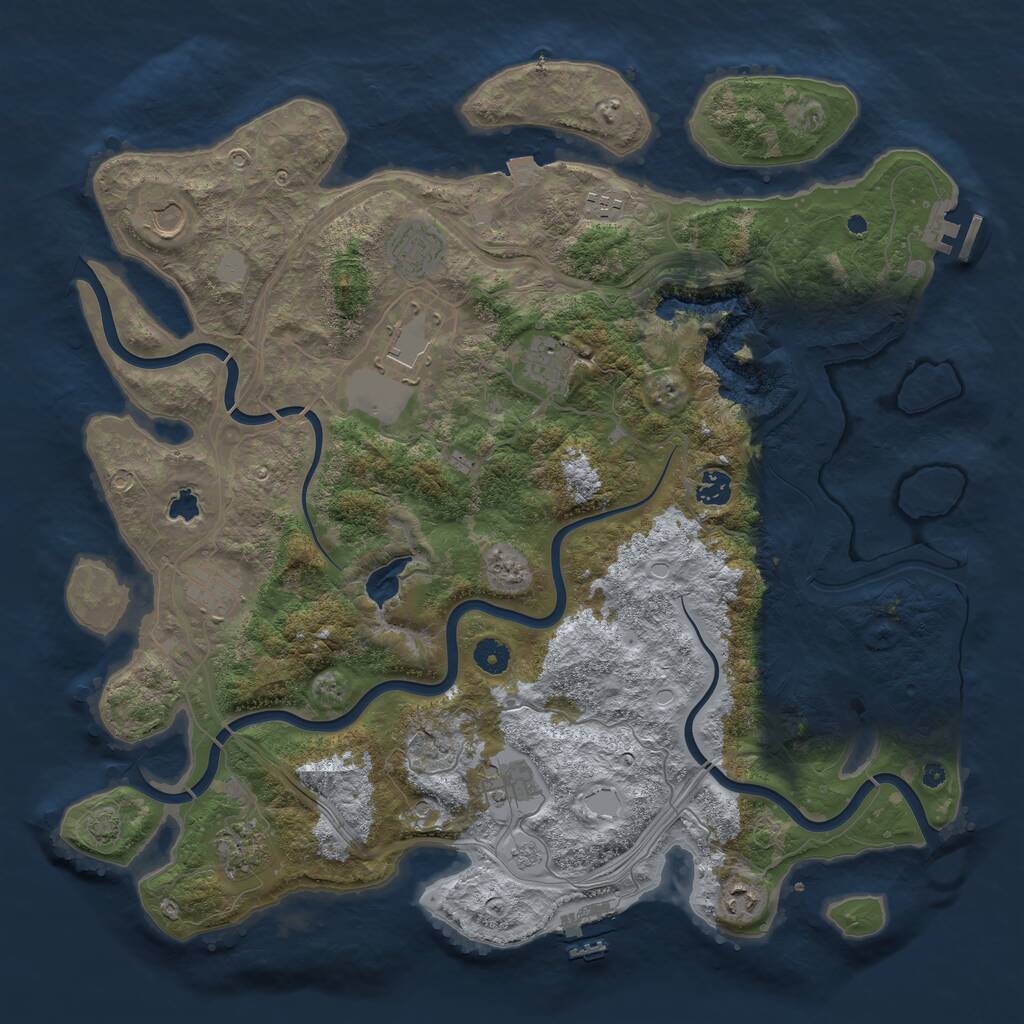 Rust Map: Procedural Map, Size: 4350, Seed: 2010827278, 16 Monuments