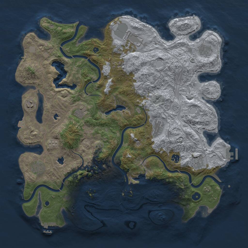 Rust Map: Procedural Map, Size: 4500, Seed: 1526435683, 16 Monuments