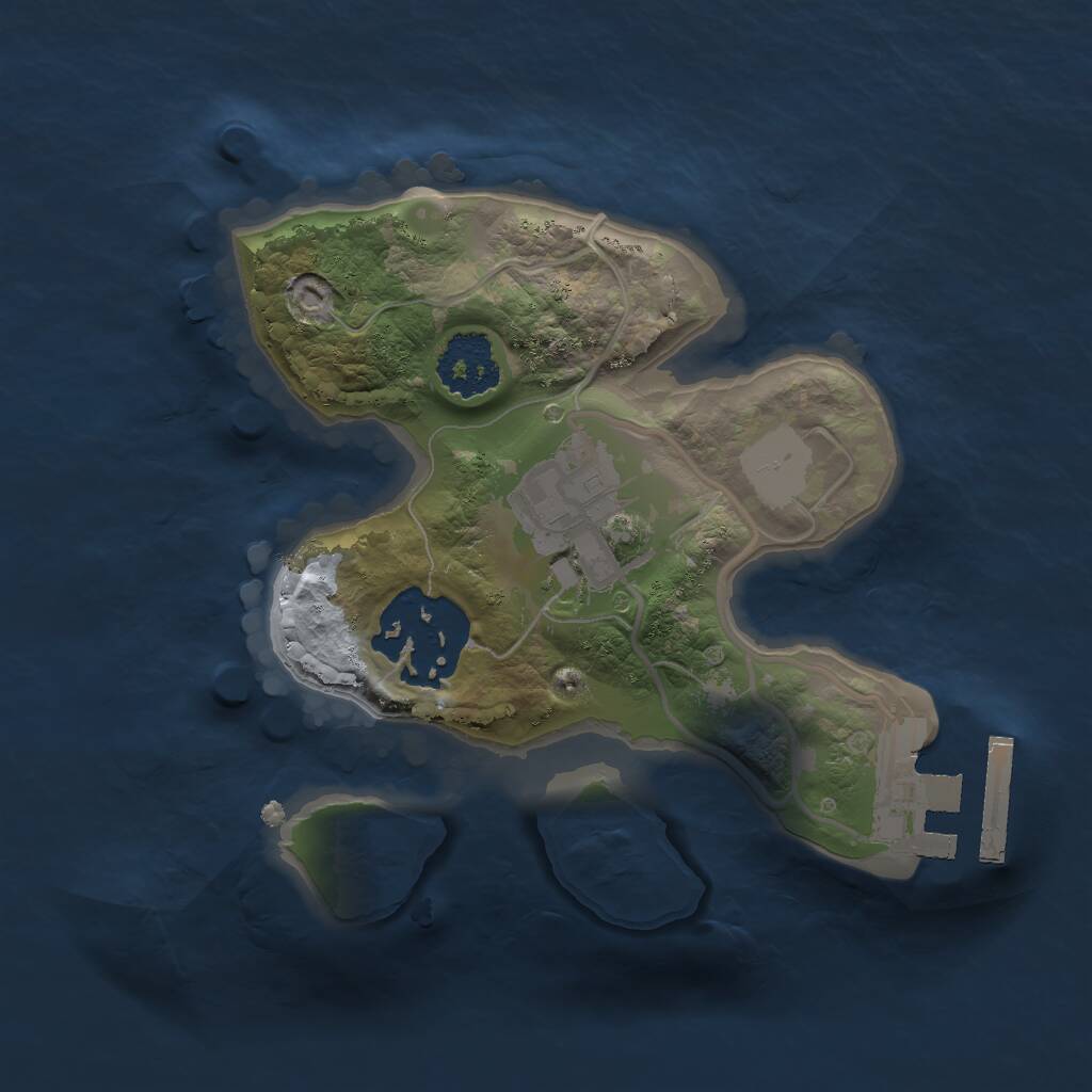 Rust Map: Procedural Map, Size: 1750, Seed: 1393103142, 4 Monuments