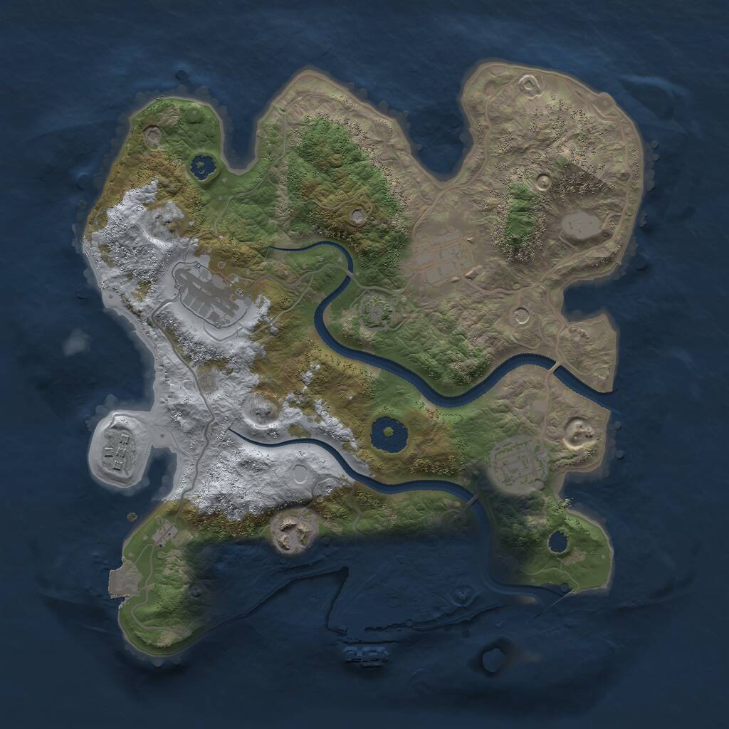 Rust Map: Procedural Map, Size: 3000, Seed: 1912593889, 9 Monuments