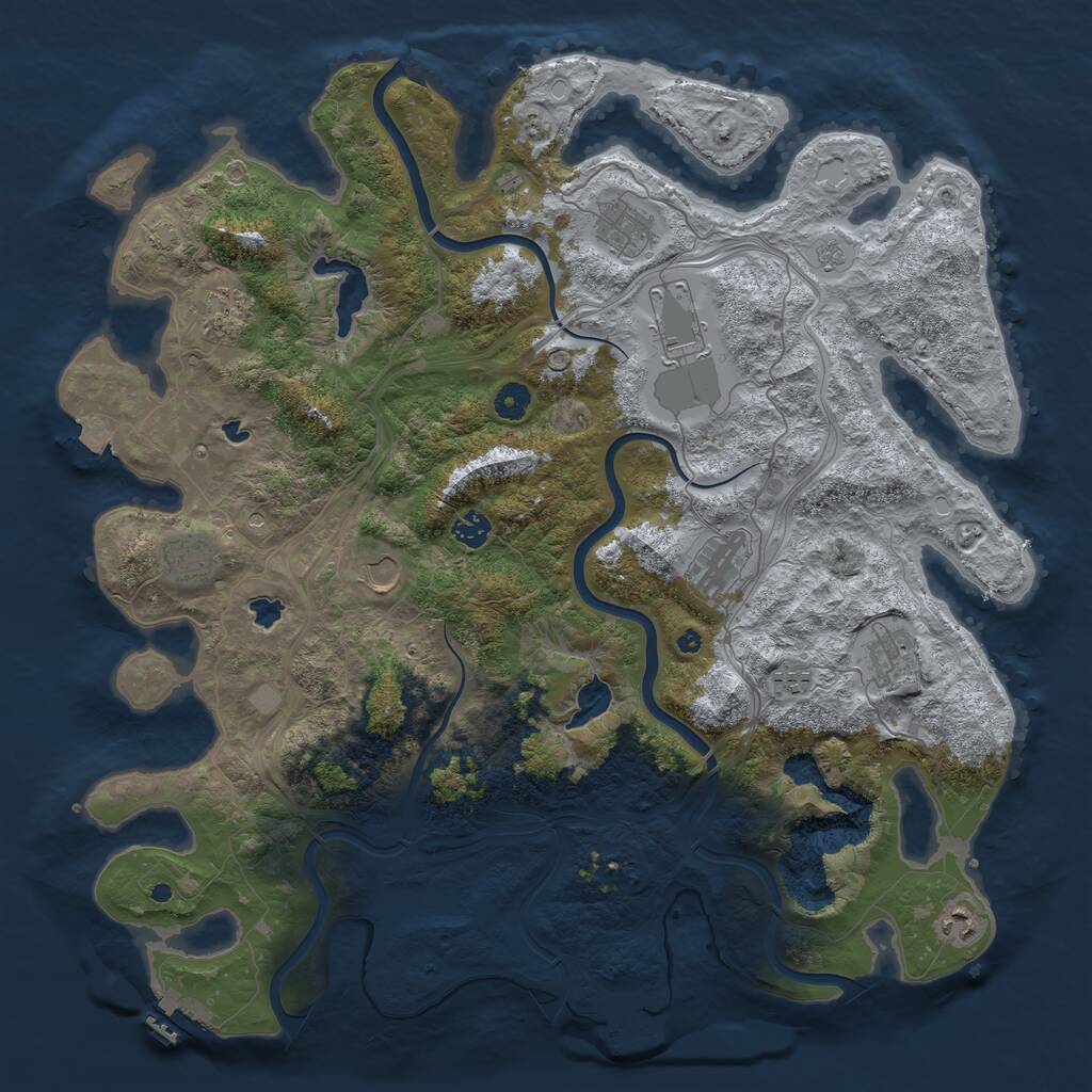 Rust Map: Procedural Map, Size: 4500, Seed: 914358912, 16 Monuments