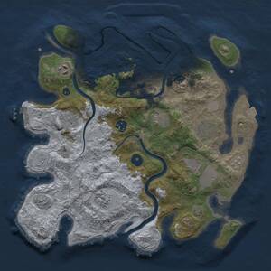 Thumbnail Rust Map: Procedural Map, Size: 3500, Seed: 40097464, 13 Monuments