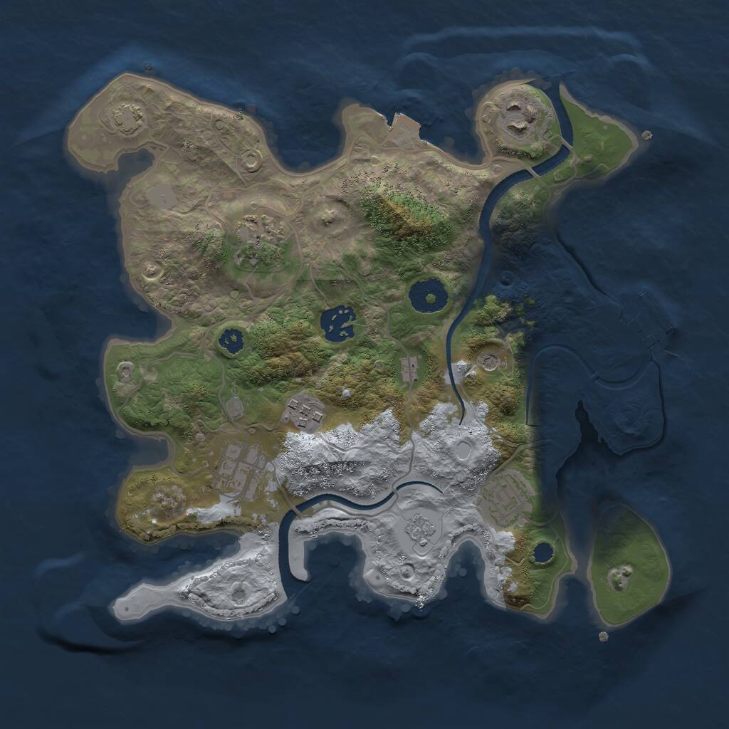 Rust Map: Procedural Map, Size: 3000, Seed: 45564, 11 Monuments