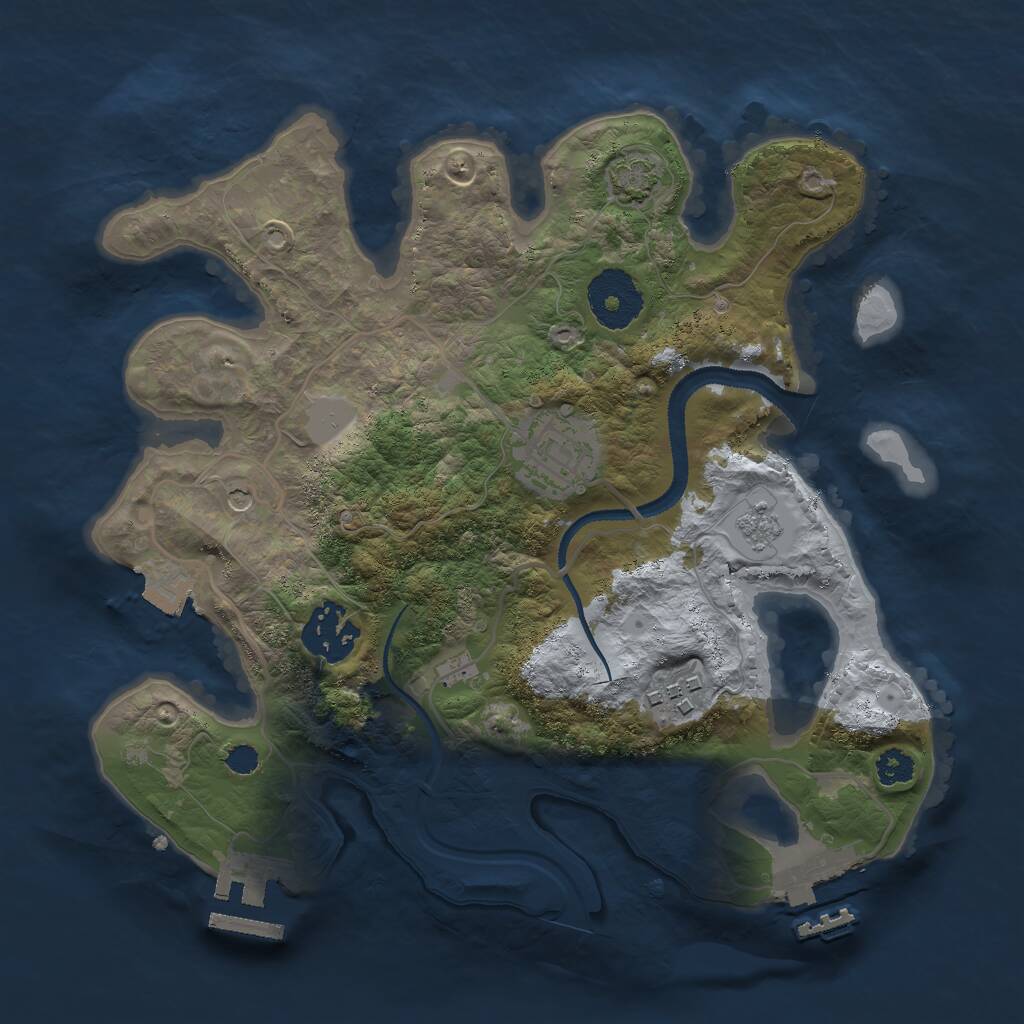 Rust Map: Procedural Map, Size: 2749, Seed: 1561991994, 9 Monuments