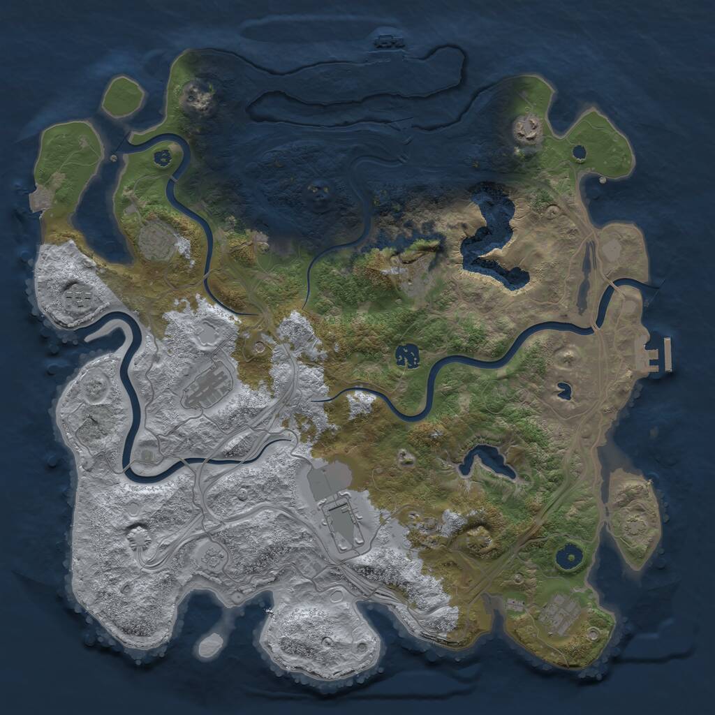 Rust Map: Procedural Map, Size: 4250, Seed: 1524959283, 16 Monuments