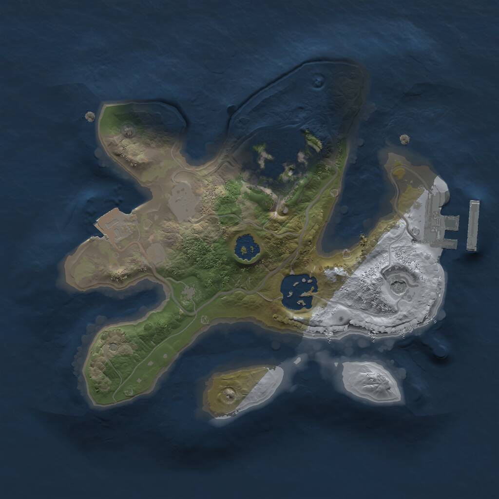 Rust Map: Procedural Map, Size: 2000, Seed: 56492, 5 Monuments