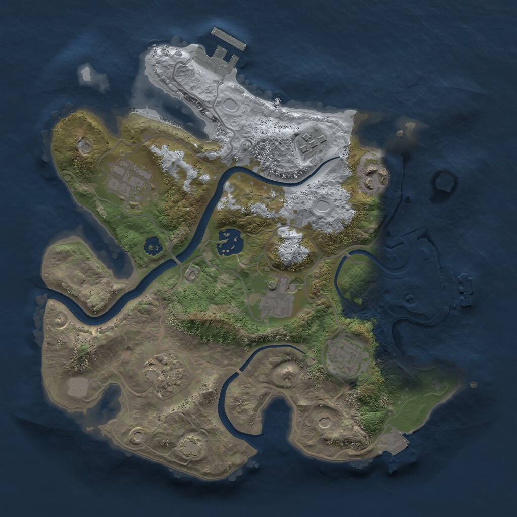 Rust Map: Procedural Map, Size: 2800, Seed: 1411198183, 12 Monuments