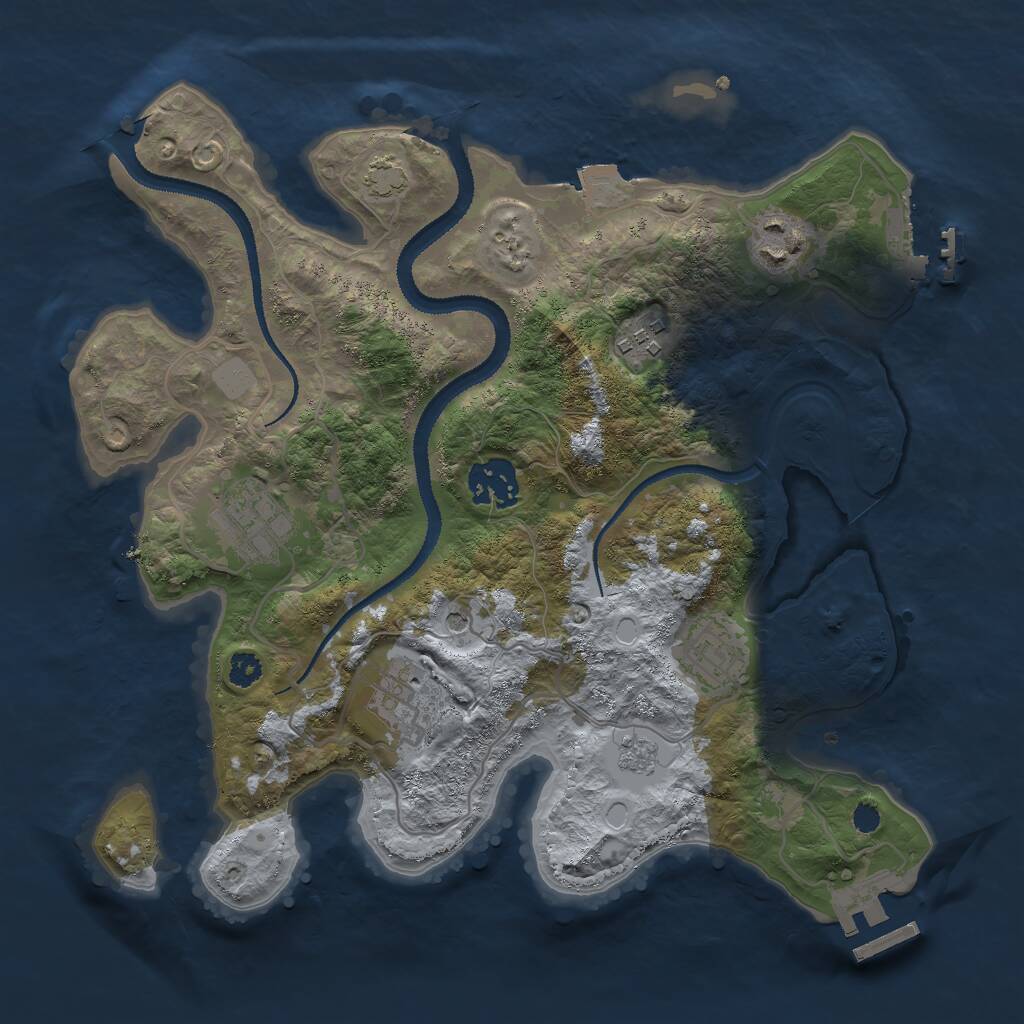 Rust Map: Procedural Map, Size: 3000, Seed: 30339, 12 Monuments