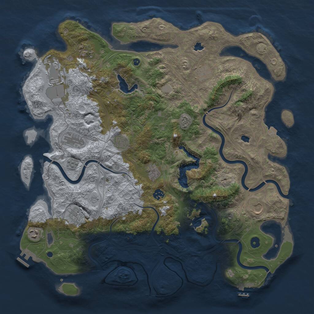 Rust Map: Procedural Map, Size: 4500, Seed: 6452711, 17 Monuments