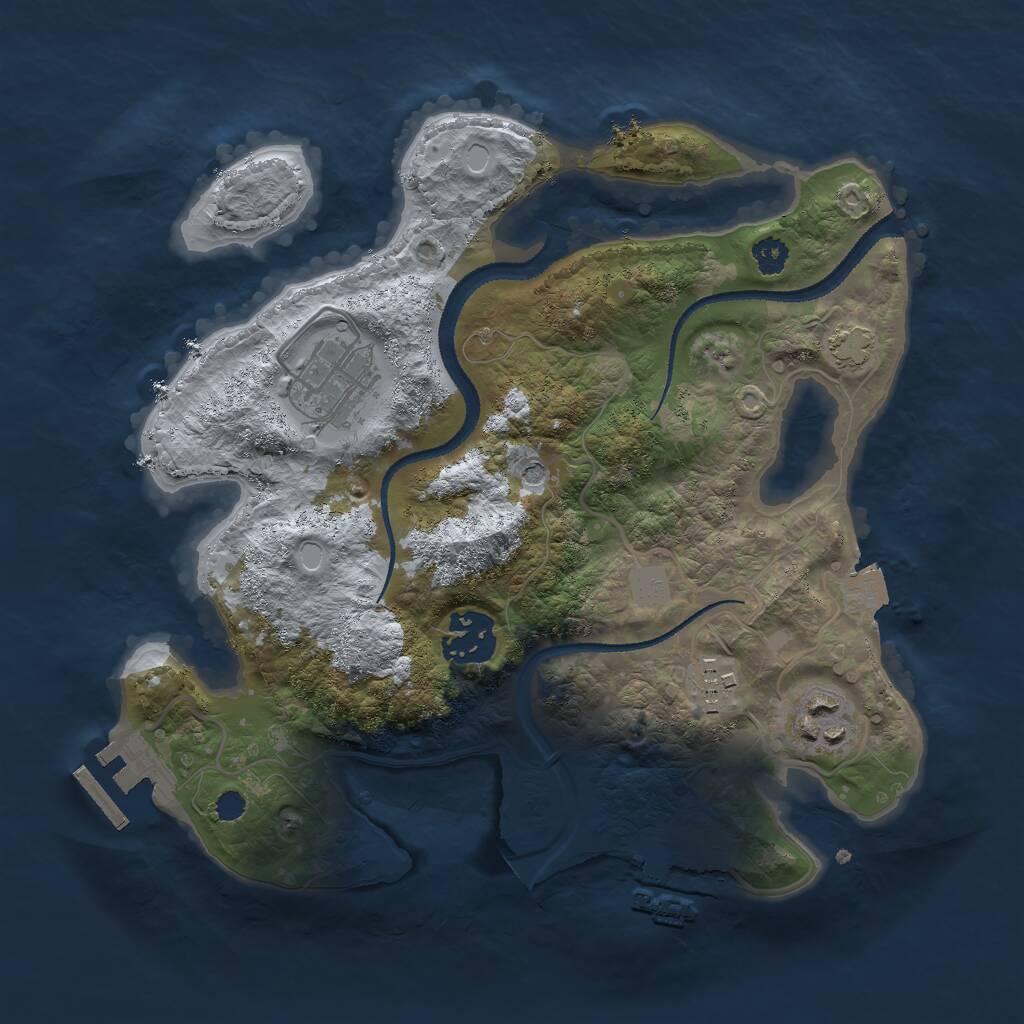 Rust Map: Procedural Map, Size: 2800, Seed: 824475283, 9 Monuments