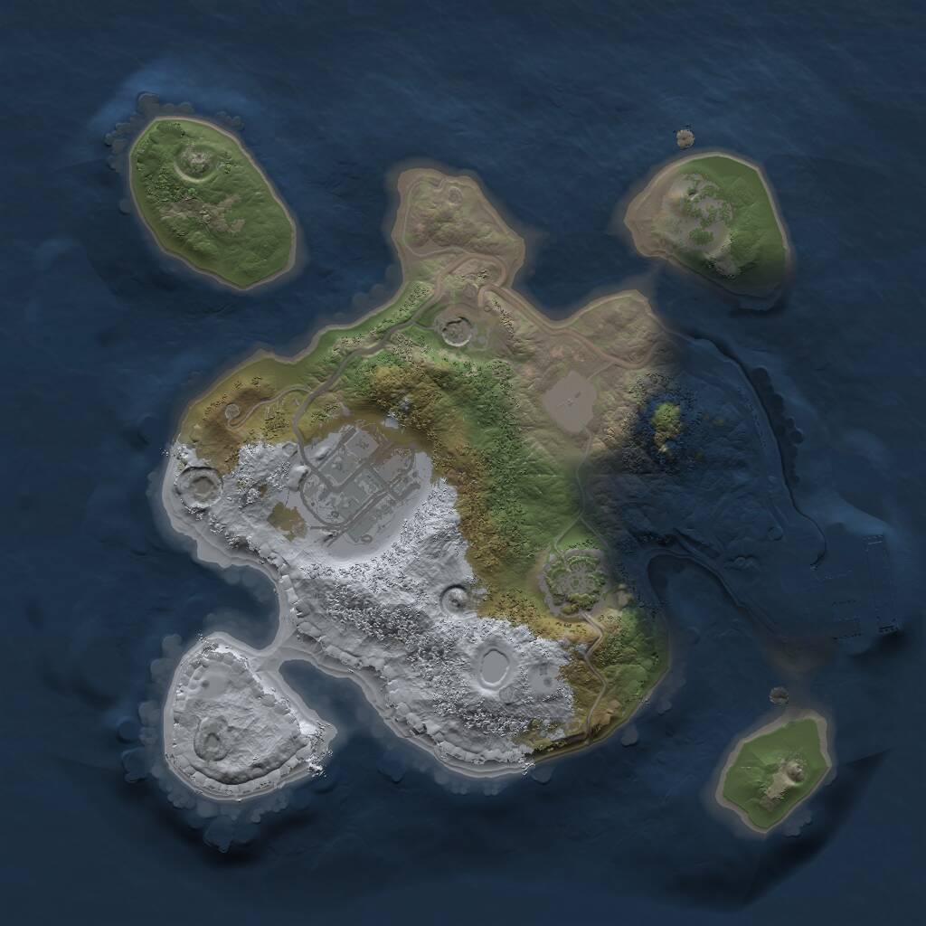 Rust Map: Procedural Map, Size: 2000, Seed: 545124963, 5 Monuments