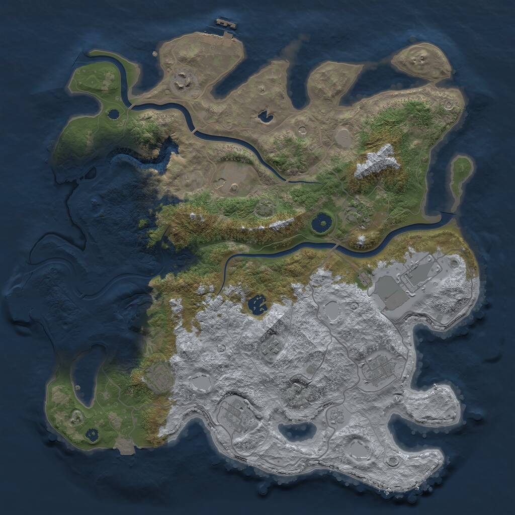 Rust Map: Procedural Map, Size: 4000, Seed: 75634999, 15 Monuments