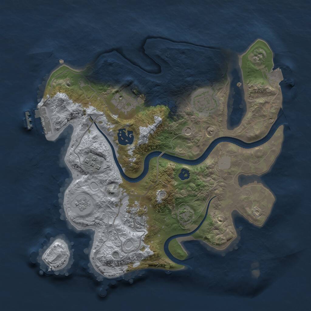 Rust Map: Procedural Map, Size: 2750, Seed: 1518892191, 10 Monuments