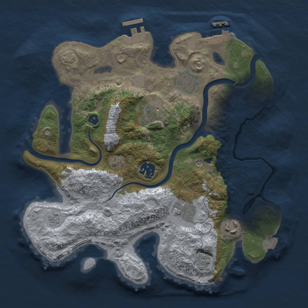 Rust Map: Procedural Map, Size: 3000, Seed: 13342, 12 Monuments